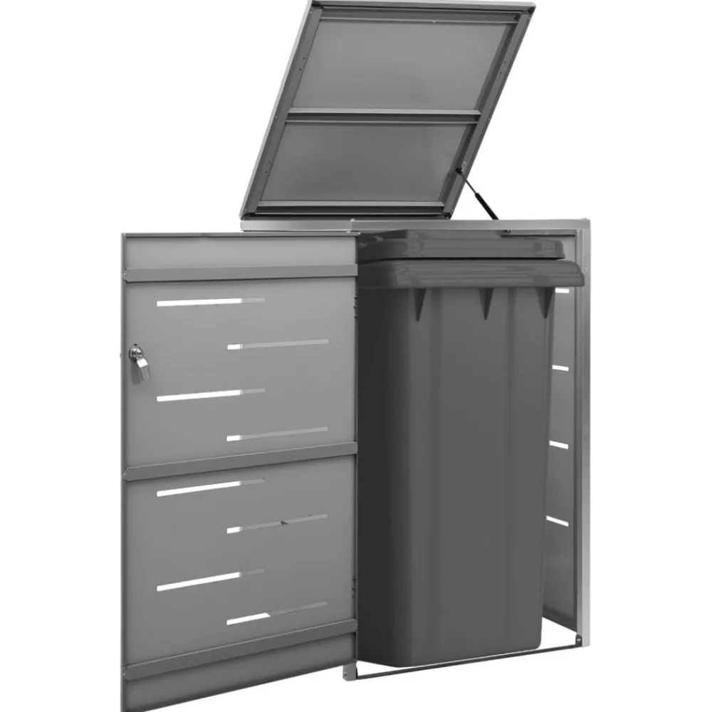 Produits Ménagers-vidaXL Abri pour poubelle 69x77,5x112,5 cm Inox Anthracite