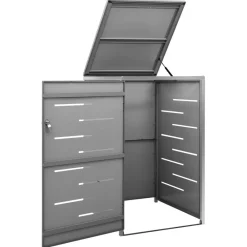 Produits Ménagers-vidaXL Abri pour poubelle 69x77,5x112,5 cm Inox Anthracite