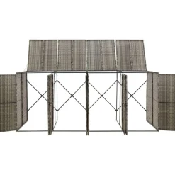 vidaXL Abri pour poubelle quadruple 274x80x117 cm Résine tressée