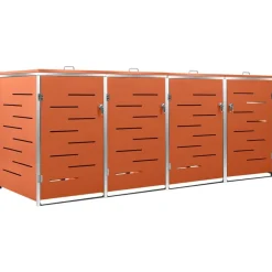 vidaXL Abri pour quatre poubelles 276,5x77,5x112,5 cm Inox