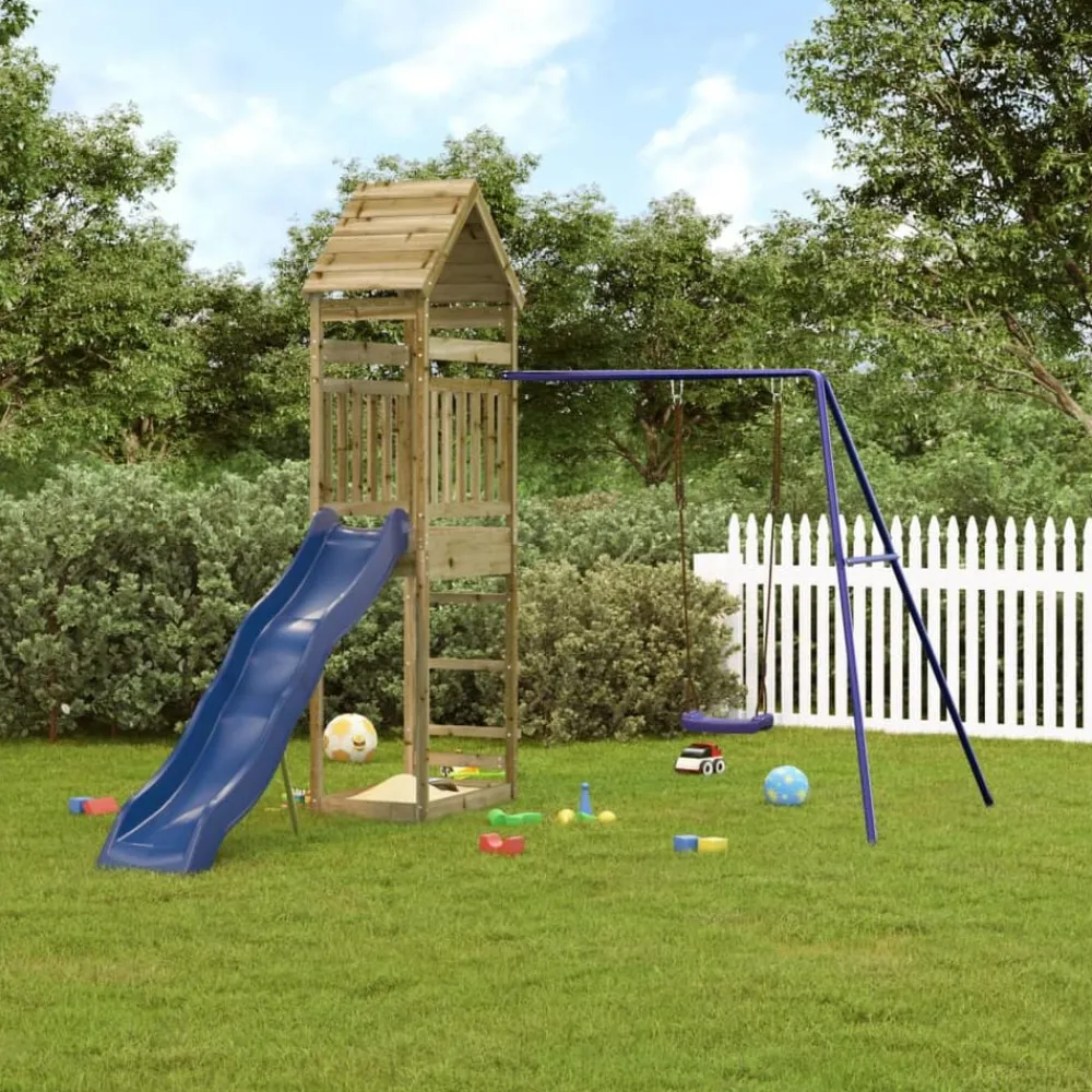 vidaXL Aire de jeux d'extérieur bois de pin imprégné