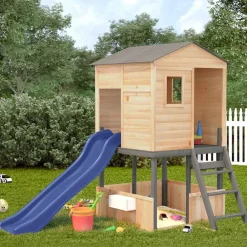 Jeux De Plein Air-vidaXL Aire de jeux d'extérieur bois massif de sapin Gris foncé