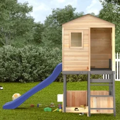 Jeux De Plein Air-vidaXL Aire de jeux d'extérieur bois massif de sapin Gris foncé