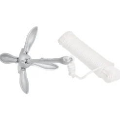 vidaXL Ancre pliable avec corde argenté 3,2 kg fer malléable