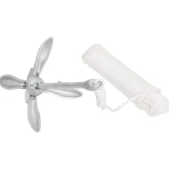 Pièces Détachées Pour Véhicules-vidaXL Ancre pliable avec corde argenté 2,5 kg fer malléable