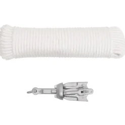 Pièces Détachées Pour Véhicules-vidaXL Ancre pliable et corde argenté 0,7 kg fonte galvanisée à chaud