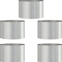 Pelouses & Jardins-vidaXL Anneau de jardinière 5 pcs Argenté 30 x 30 x 20 cm Acier inoxydable