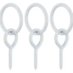Loisirs De Plein Air-vidaXL Anneaux d'attache pour chevaux avec vis à œil 3 pcs argenté acier