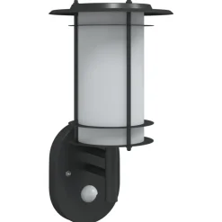 Luminaires-vidaXL Applique murale d'extérieur avec capteur acier inoxydable Noir