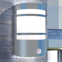 vidaXL Applique murale d'extérieur avec détecteur Acier inoxydable