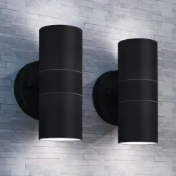 vidaXL Applique murale d'extérieur 2 pcs Acier