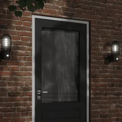 Luminaires-vidaXL Applique murale d'extérieur avec capteur acier inoxydable Noir