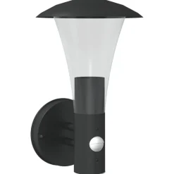 Luminaires-vidaXL Applique murale d'extérieur avec capteur acier inoxydable Noir