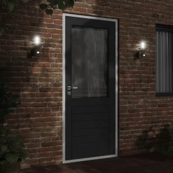 Luminaires-vidaXL Applique murale d'extérieur avec capteur acier inoxydable Noir