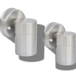 vidaXL Applique murale d'extérieur 2 pcs Acier inoxydable vers le bas