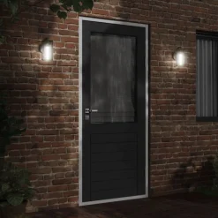 vidaXL Applique murale d'extérieur noir acier inoxydable