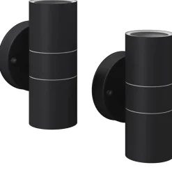 vidaXL Applique murale LED d'extérieur 2 pcs Acier inoxydable haut bas
