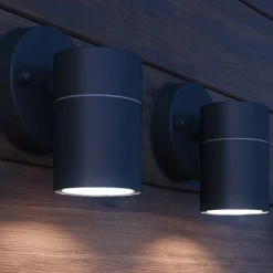 vidaXL Applique murale LED d'extérieur 2 pcs Acier