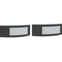 Luminaires-vidaXL Appliques murales d'extérieur 2 pcs acier inoxydable Noir