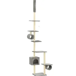 Articles Pour Animaux De Compagnie-vidaXL Arbre à chat avec griffoirs en sisal 260 cm Gris