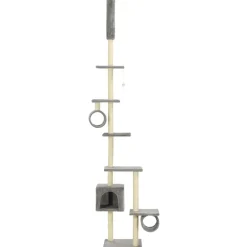 Articles Pour Animaux De Compagnie-vidaXL Arbre à chat avec griffoirs en sisal 260 cm Gris