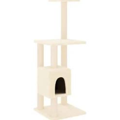 vidaXL Arbre à chat avec griffoirs en sisal Crème 104 cm