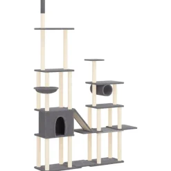 Articles Pour Animaux De Compagnie-vidaXL Arbre à chat avec griffoirs en sisal 279 cm Gris foncé