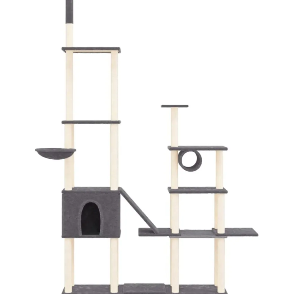 Articles Pour Animaux De Compagnie-vidaXL Arbre à chat avec griffoirs en sisal 279 cm Gris foncé