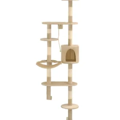 Articles Pour Animaux De Compagnie-vidaXL Arbre à chat avec griffoirs en sisal Montage mural 194 cm Beige