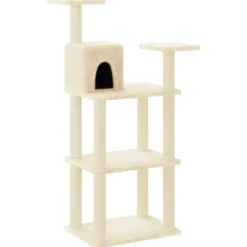 Articles Pour Animaux De Compagnie-vidaXL Arbre à chat avec griffoirs en sisal crème 118,5 cm Cr&egrave;me