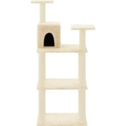 Articles Pour Animaux De Compagnie-vidaXL Arbre à chat avec griffoirs en sisal crème 118,5 cm Cr&egrave;me