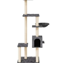 Articles Pour Animaux De Compagnie-vidaXL Arbre à chat avec griffoirs en sisal 142 cm Gris foncé