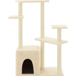 vidaXL Arbre à chat avec griffoirs en sisal crème 107,5 cm