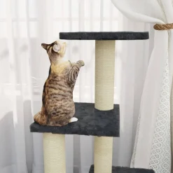 Articles Pour Animaux De Compagnie-vidaXL Arbre à chat avec griffoirs en sisal 92 cm Gris foncé