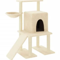 vidaXL Arbre à chat avec griffoirs en sisal Crème 96,5 cm