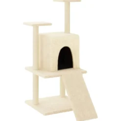 Articles Pour Animaux De Compagnie-vidaXL Arbre à chat avec griffoirs en sisal crème 110 cm Cr&egrave;me