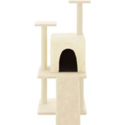 Articles Pour Animaux De Compagnie-vidaXL Arbre à chat avec griffoirs en sisal crème 110 cm Cr&egrave;me
