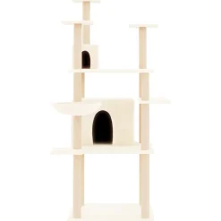 Articles Pour Animaux De Compagnie-vidaXL Arbre à chat avec griffoirs en sisal Crème 166 cm Cr&egrave;me