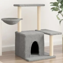 Articles Pour Animaux De Compagnie-vidaXL Arbre à chat avec griffoirs en sisal 83 cm Gris clair