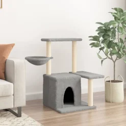 Articles Pour Animaux De Compagnie-vidaXL Arbre à chat avec griffoirs en sisal 83 cm Gris clair