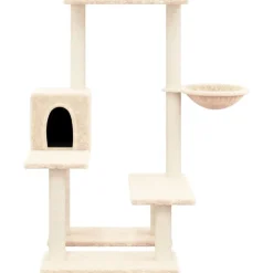 vidaXL Arbre à chat avec griffoirs en sisal Crème 94,5 cm
