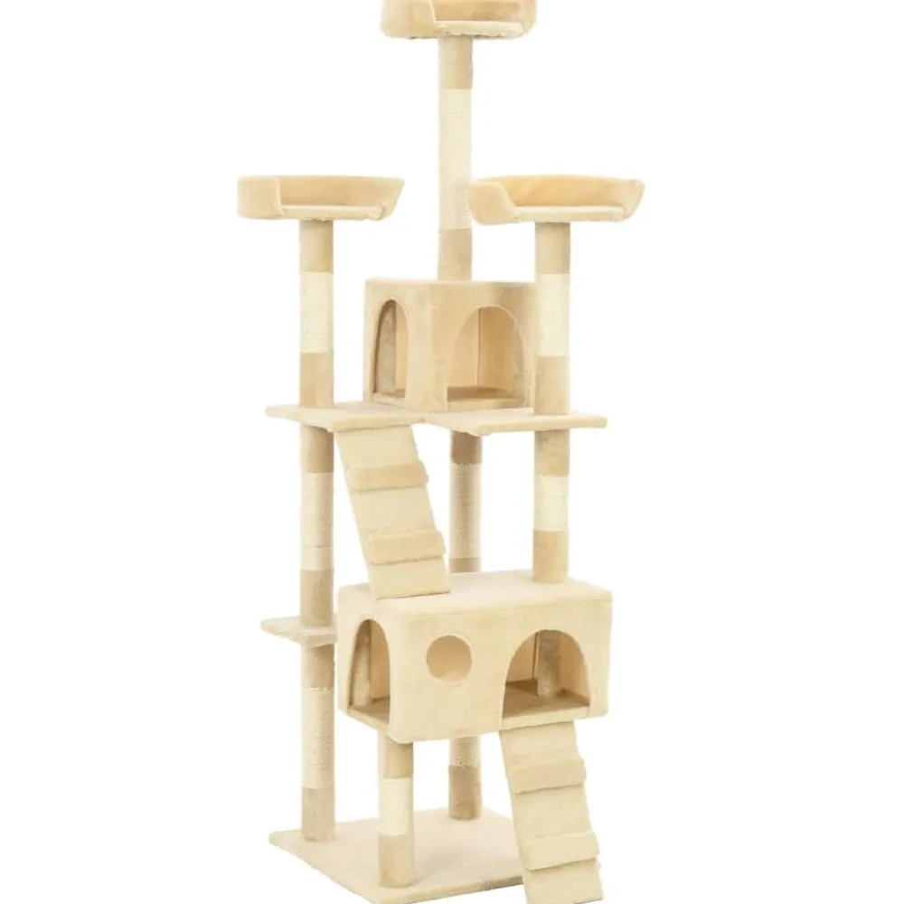 Articles Pour Animaux De Compagnie-vidaXL Arbre à chat avec griffoirs en sisal 170 cm Beige