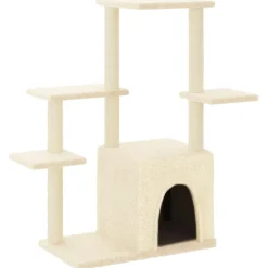 Articles Pour Animaux De Compagnie-vidaXL Arbre à chat avec griffoirs en sisal crème 97,5 cm Cr&egrave;me