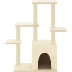 Articles Pour Animaux De Compagnie-vidaXL Arbre à chat avec griffoirs en sisal crème 97,5 cm Cr&egrave;me
