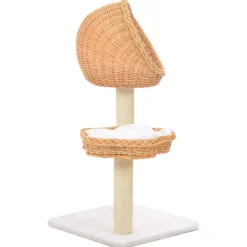 vidaXL Arbre à chat avec griffoir en sisal Naturel Bois de saule