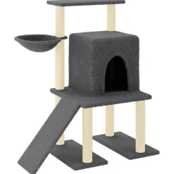 Articles Pour Animaux De Compagnie-vidaXL Arbre à chat avec griffoirs en sisal 96,5 cm Gris foncé