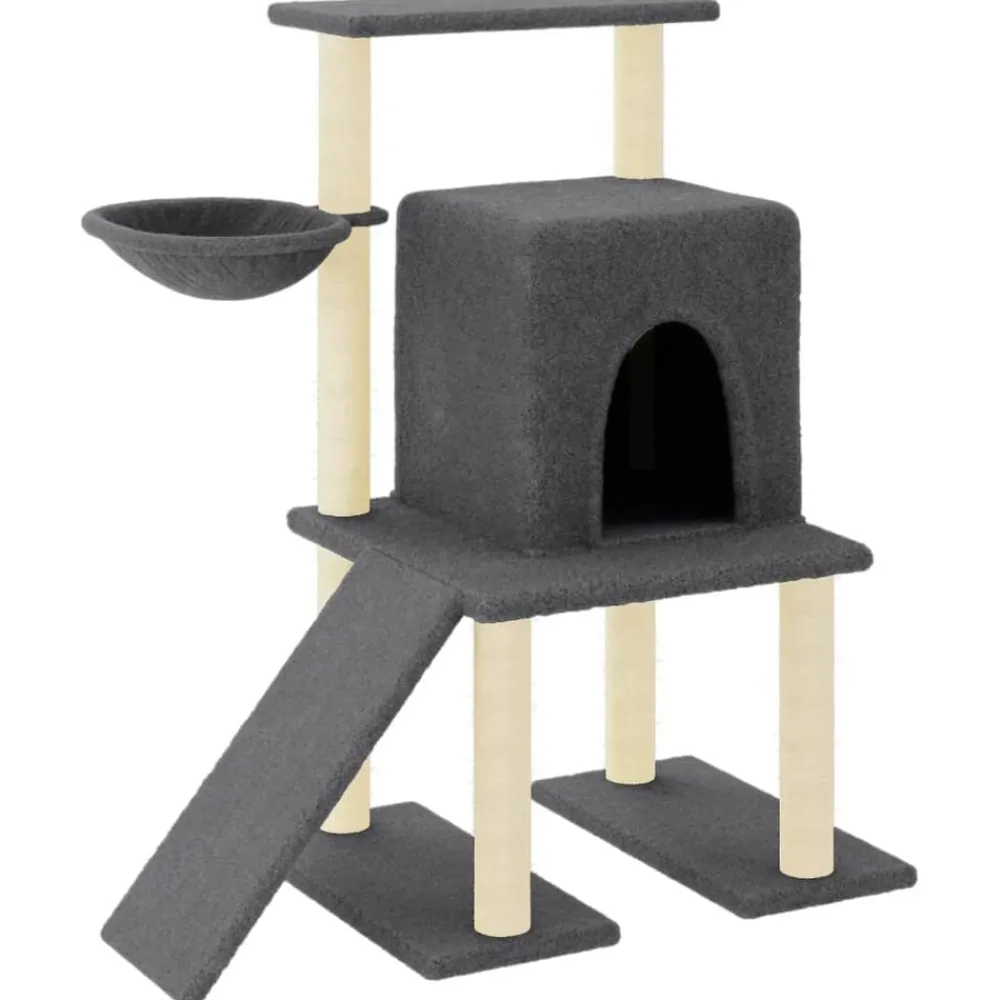 Articles Pour Animaux De Compagnie-vidaXL Arbre à chat avec griffoirs en sisal 96,5 cm Gris foncé