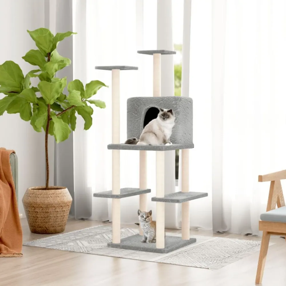 vidaXL Arbre à chat avec griffoirs en sisal 144,5 cm