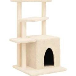 Articles Pour Animaux De Compagnie-vidaXL Arbre à chat avec griffoirs en sisal crème 83,5 cm Cr&egrave;me