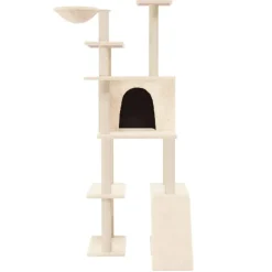 Articles Pour Animaux De Compagnie-vidaXL Arbre à chat avec griffoirs en sisal Crème 166 cm Cr&egrave;me